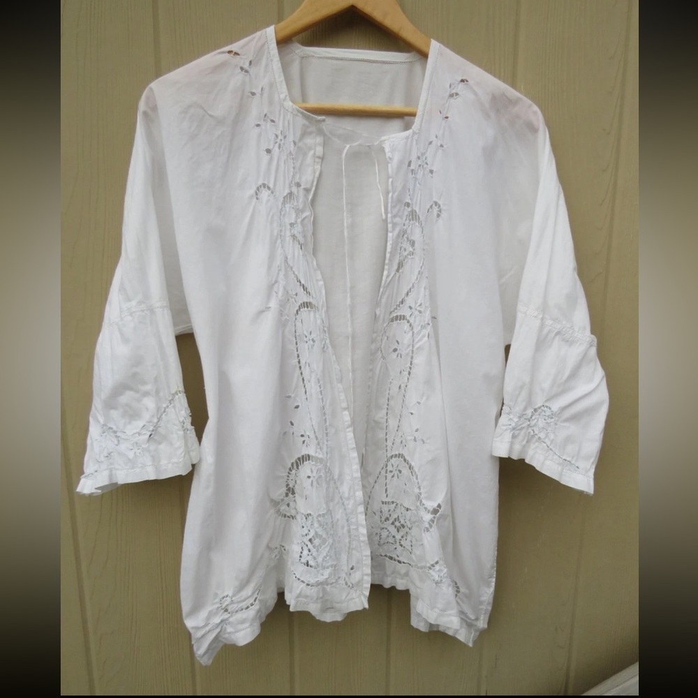 1900s Antique Vintage Cotton Blouse L